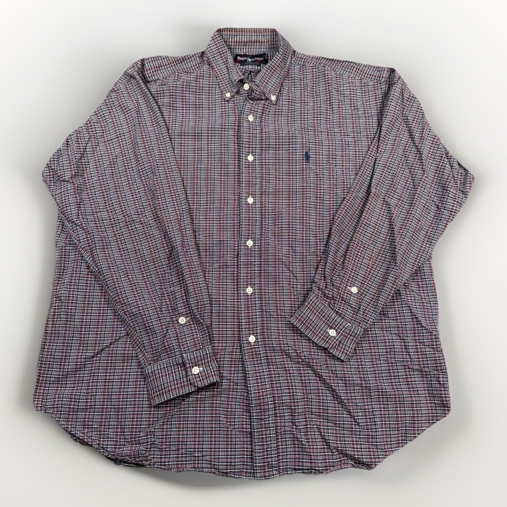 Polo Ralph Lauren Shirt Mens XL Plaid Button Down Oxford Tartan Tag Blake Cotton